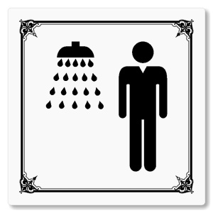 Sprcha muži, 118x118mm, bílá, Nebraska